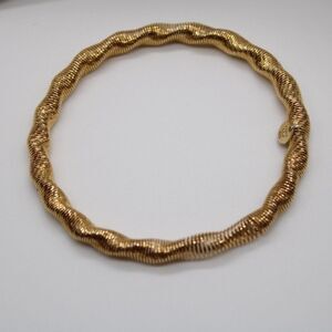 Sterling Silver Gold-tone Stretch Bangle by Leslie's